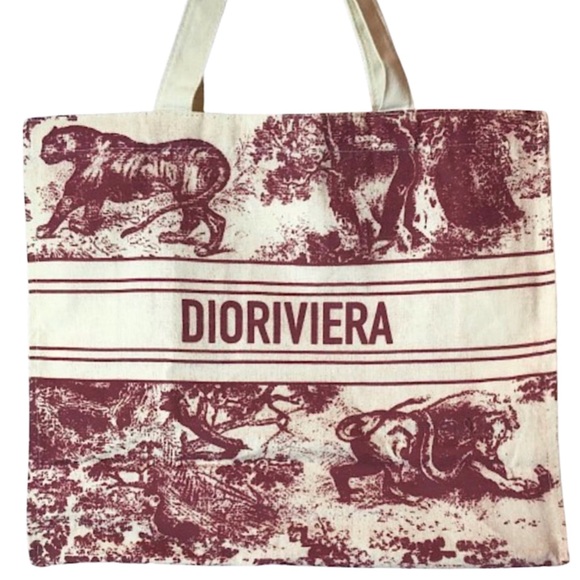 Dior Handbags - CHRISTIAN DIOR Straw Tote Bag Diorviera Pink and Cream NEW IN PACKAGE!